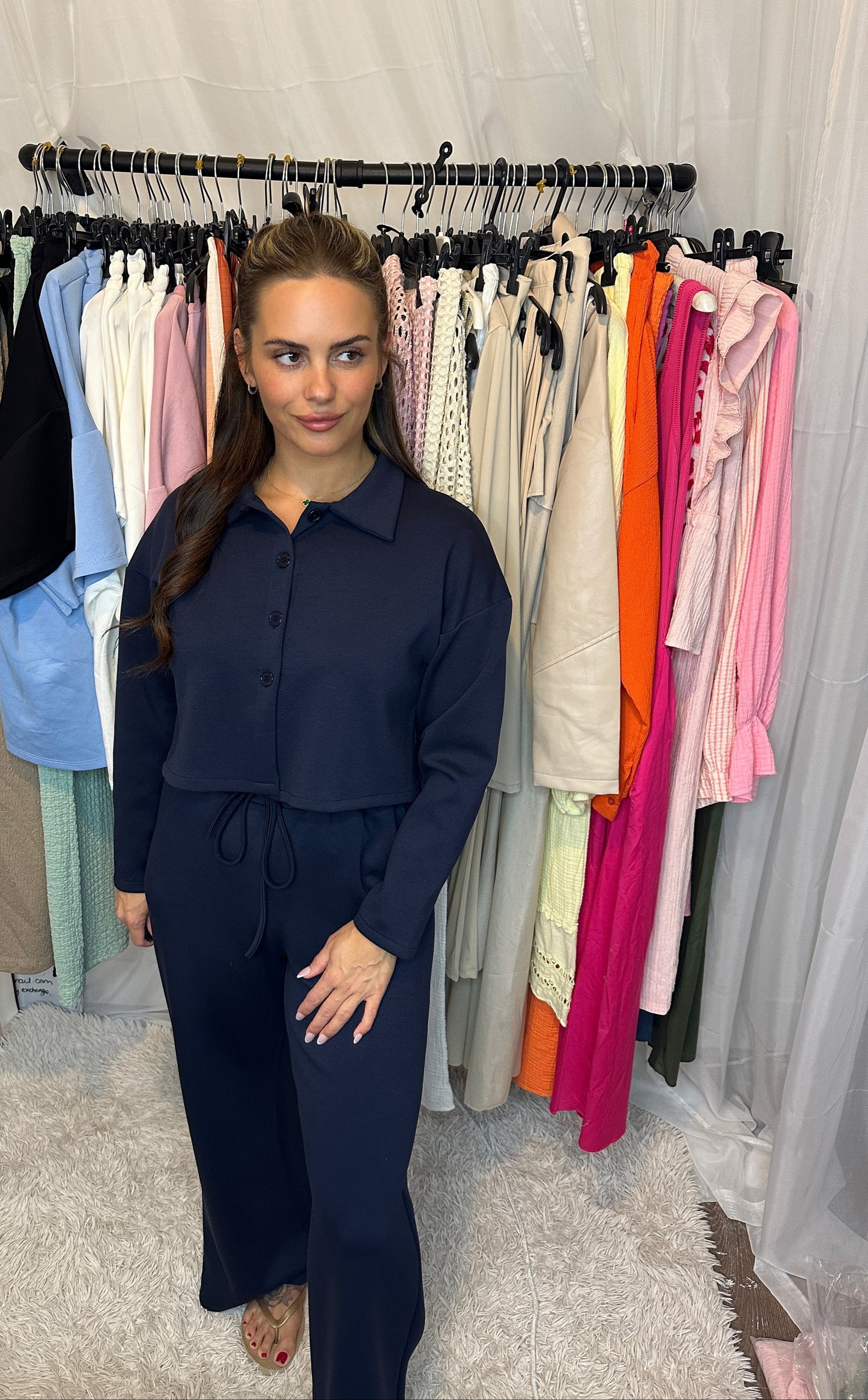 Button Up Smart Crop Top & Trouser Loungeset (3 colours)